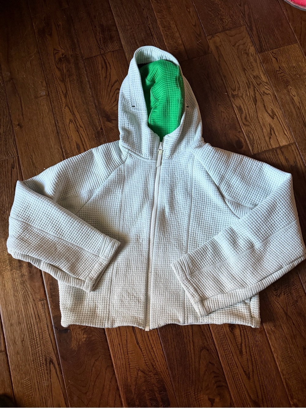 NIKE Textured Zip Hoodie with Green Lining Size Women’s S